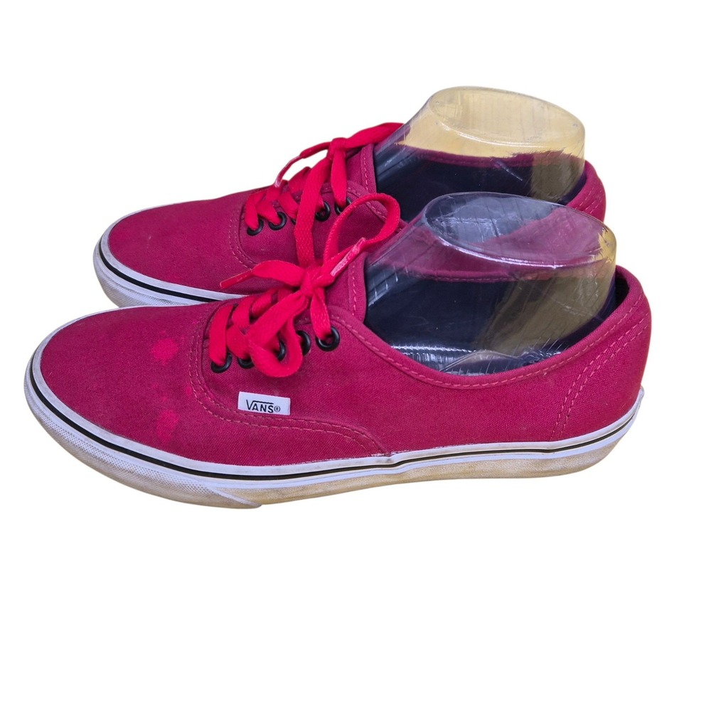 Vans Authentic Low Top Canvas Sneakers Raspberry Pink Womens 9 Mens 7.5